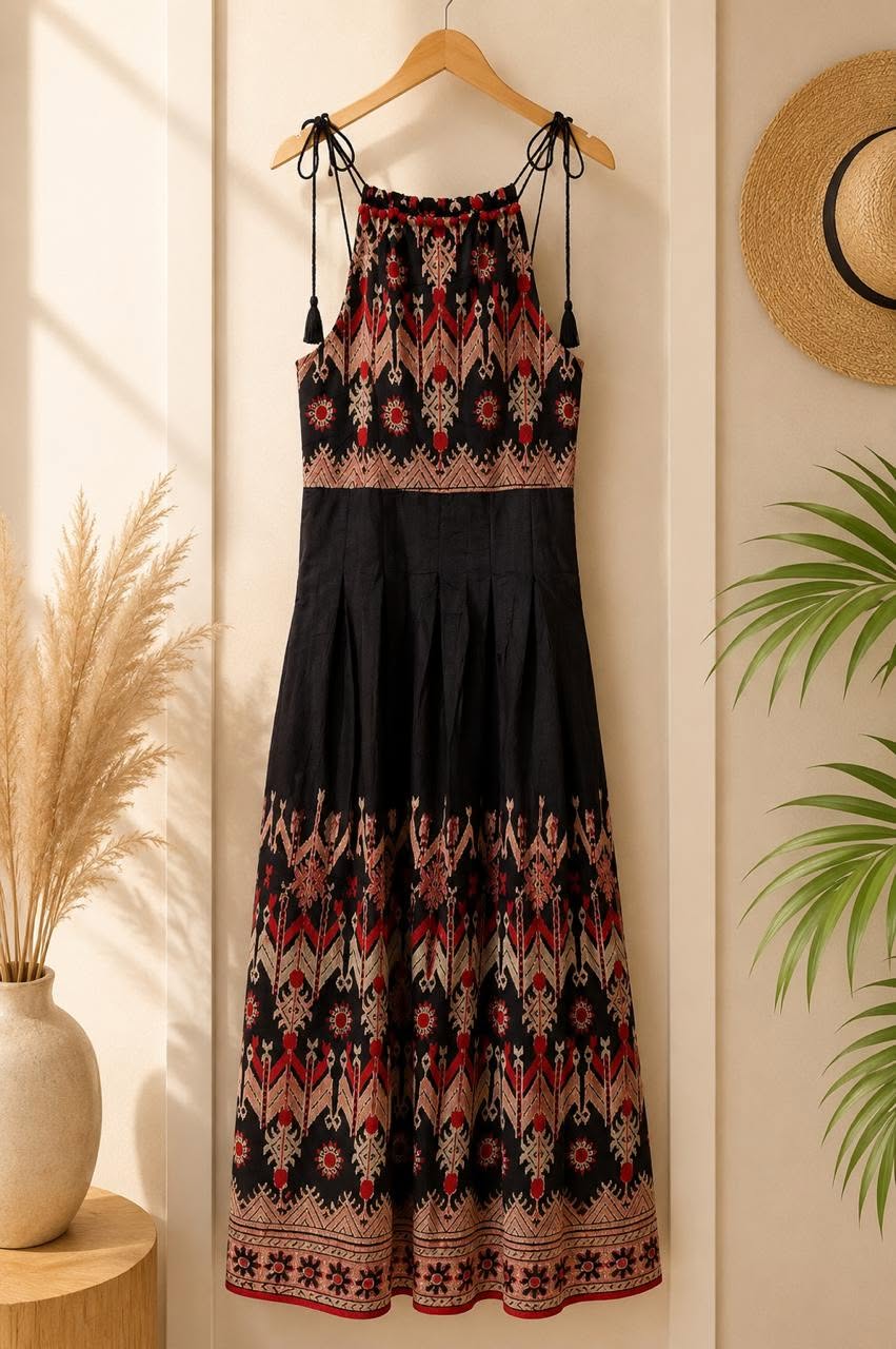 Midnight Heritage Maxi Dress