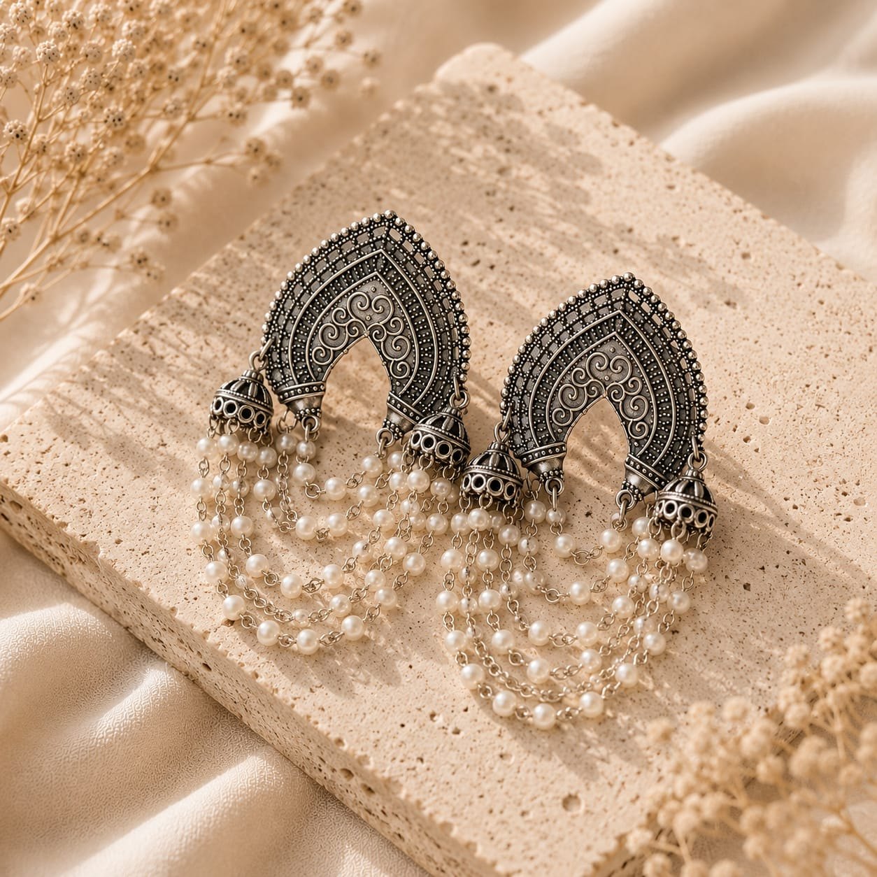 Pearl Arch Chain Earrings