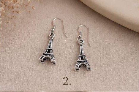 Silver Eiffel Tower Earrings
