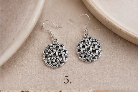Silver Knot Circle Earrings